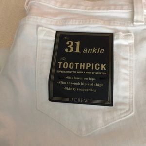 J.Crew white toothpick jeans!